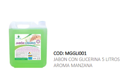 Jabon con Glicerina 5 Litros Aroma Manzana