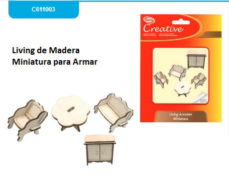 living de Madera Miniatura para Armar    C611003