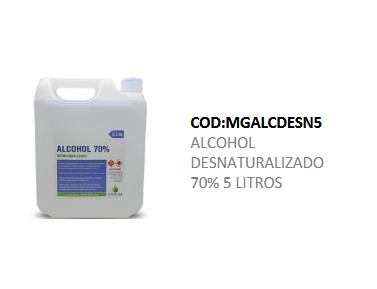 Alcohol Desnaturalizado 70% 5 Litros