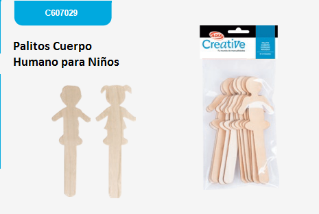 Palitos Cuerpo Humano Niños Madera    C607029