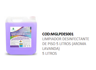 Sanitizante de Piso 5 Litros Aroma Lavanda