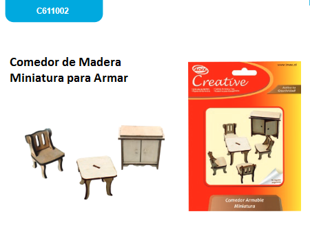 Comedor de Madera Miniatura para Armar    C611002