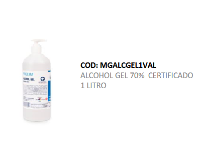 Alcohol Gel 70%  Certificado  5 Litros