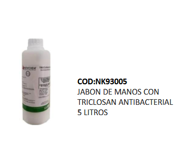 Jabon de Manos con Triclosan Antibacterial 5 Litros