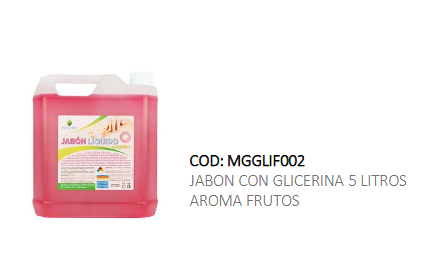 Jabon con Glicerina 5 Litros aroma frutos