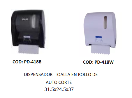 Dispensador Toalla en Rollo de Auto Corte