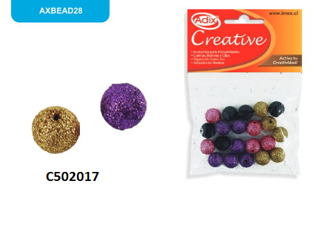 Cuentas de Plástico con Glitter    C502017