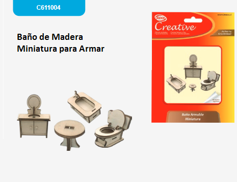 Baño de Madera Miniatura para Armar    C611004