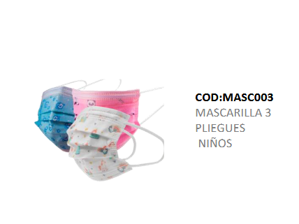 Mascarilla 3 Pliegues Niños