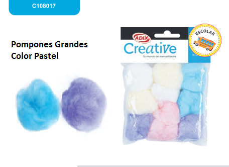 Pompones Grandes Color Pastel    C108017