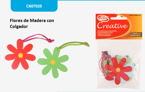 Flores de Madera con Colgador    C607025